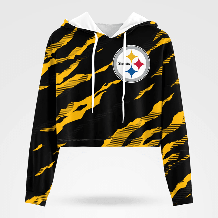 Pittsburgh Steelers Croptop Hoodie Sport Style Keep go on - NFL