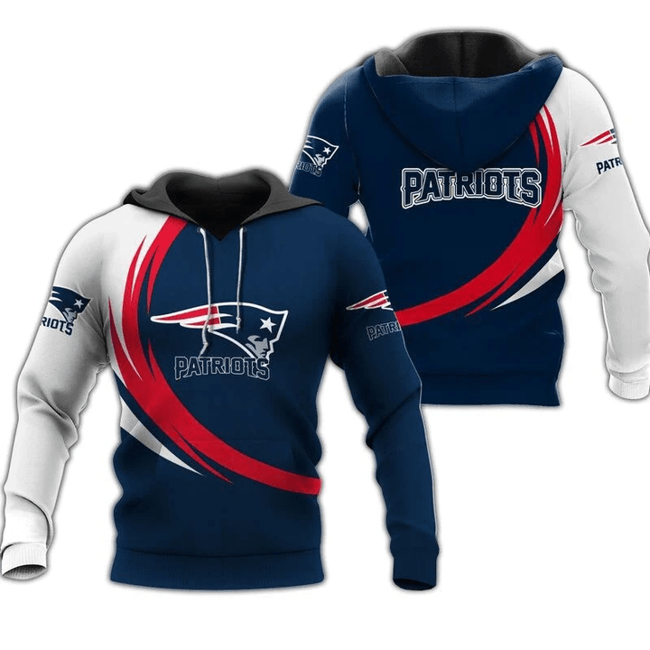 New England Patriots Hoodie Curve Graphic Gift For Men - NFL