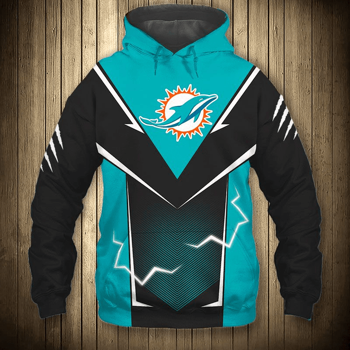 Miami Dolphins Hoodie Lightning Graphic Gift For Men - NFL