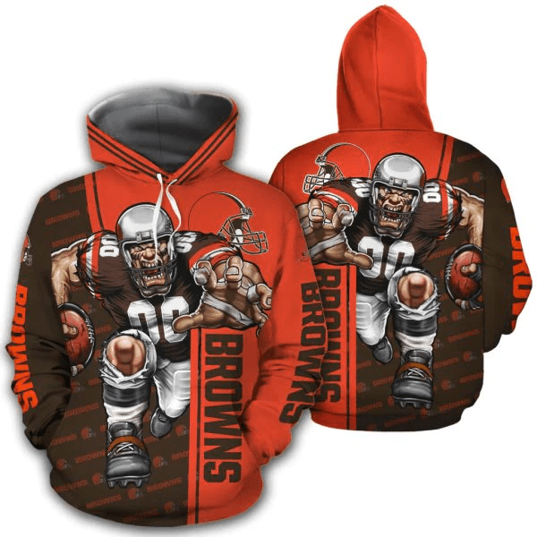 Cleveland Browns Hoodies Mens Mascot 3D Ultra Cool