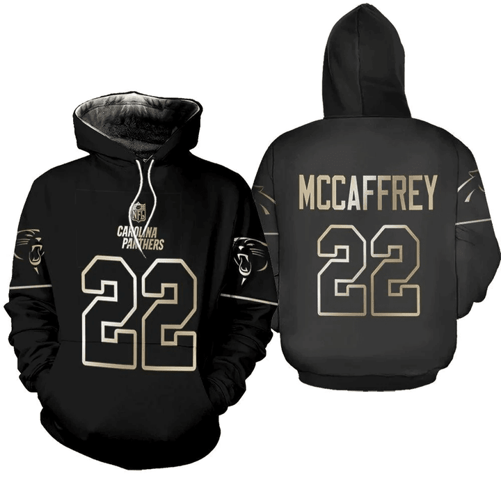 Carolina Panthers Christian McCaffrey #22 NFL Great Player Black Golden Edition Vapor Limited Jersey Style Gift For Panthers Fans Hoodie