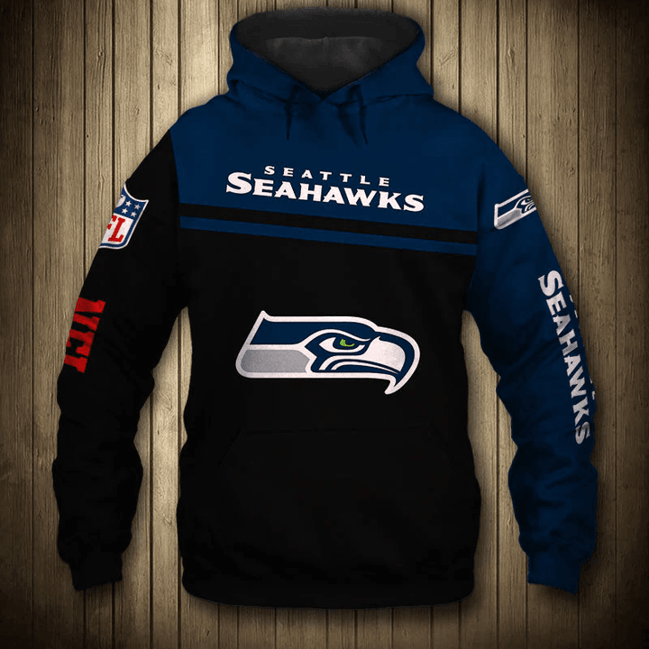 Seattle Seahawks Skull Zip Hoodie Pullover Sweatshirt For Fans - NFL