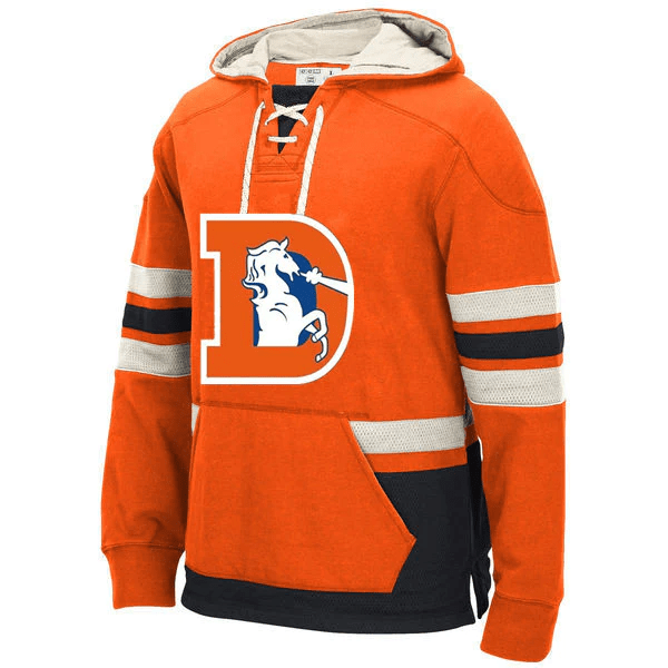 Denver Broncos Laced Hockey style Hoodie Sweatshirt