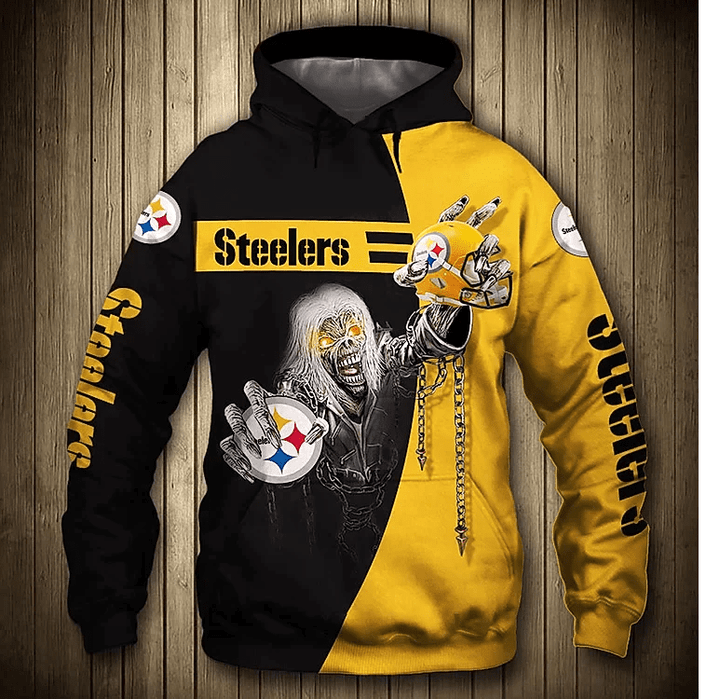 Pittsburgh Steelers Hoodie Sudden Death Skulls Sweatshirt For Fans - NFL