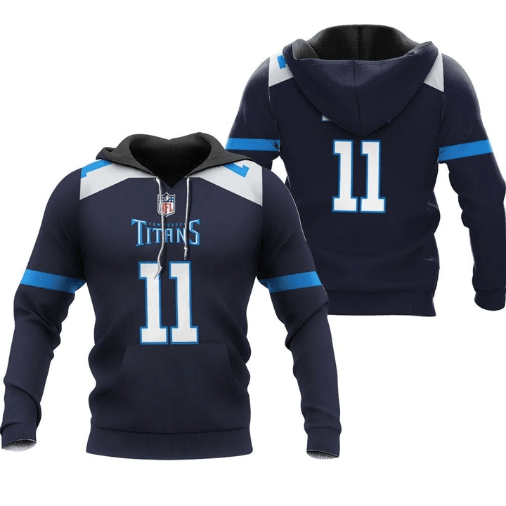 Tennessee Titans A J Brown #1 NFL New Game Navy 2019 3D Designed Allover Gift For Titans Fans Hoodie