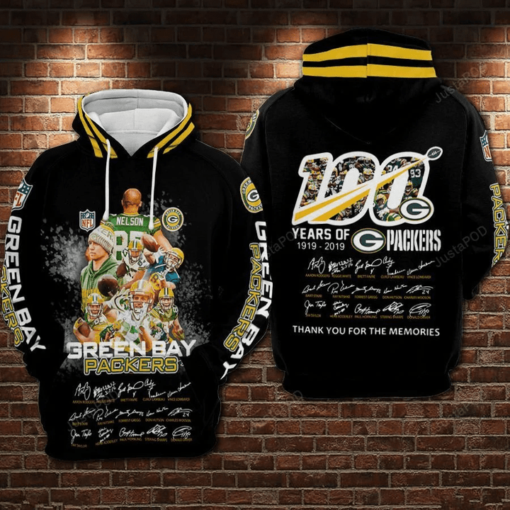 Green Bay Packers Nfl Football Anniversary 3d Hoodie For Men For Women Green Bay Packers All Over Printed Hoodie. Green Bay Packers 3d Shirt