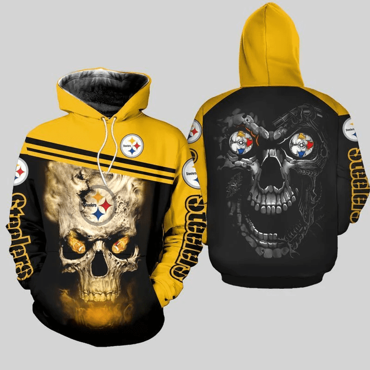 NFL Pittsburgh Steelers Skull 3D Hoodie For Men For Women All Over Printed Hoodie TNT-00456-AUH