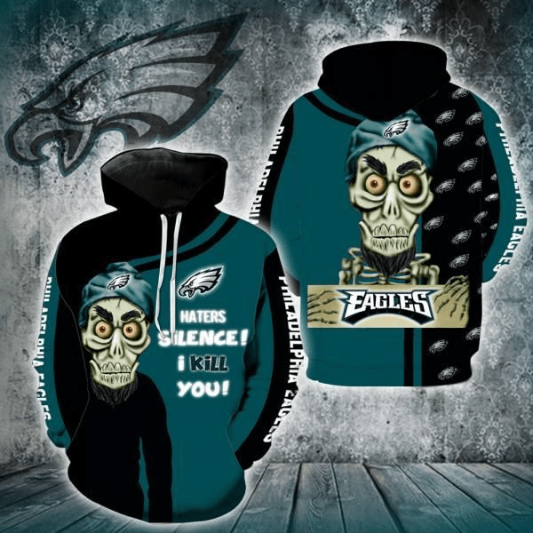 NFL Philadelphia Eagles Achmed Skull 3d Hoodie Full All Over Print K1199 DS0-06175-AUH