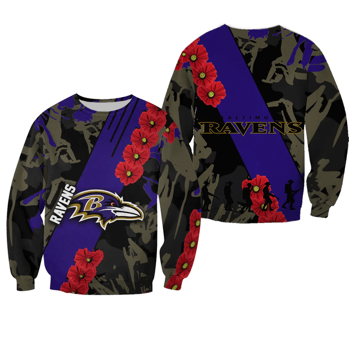 Baltimore Ravens Sweatshirt Sport Style Keep Go on- NFL