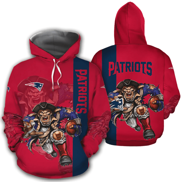 New England Patriots Hoodies Mens Mascot 3D Ultra Cool