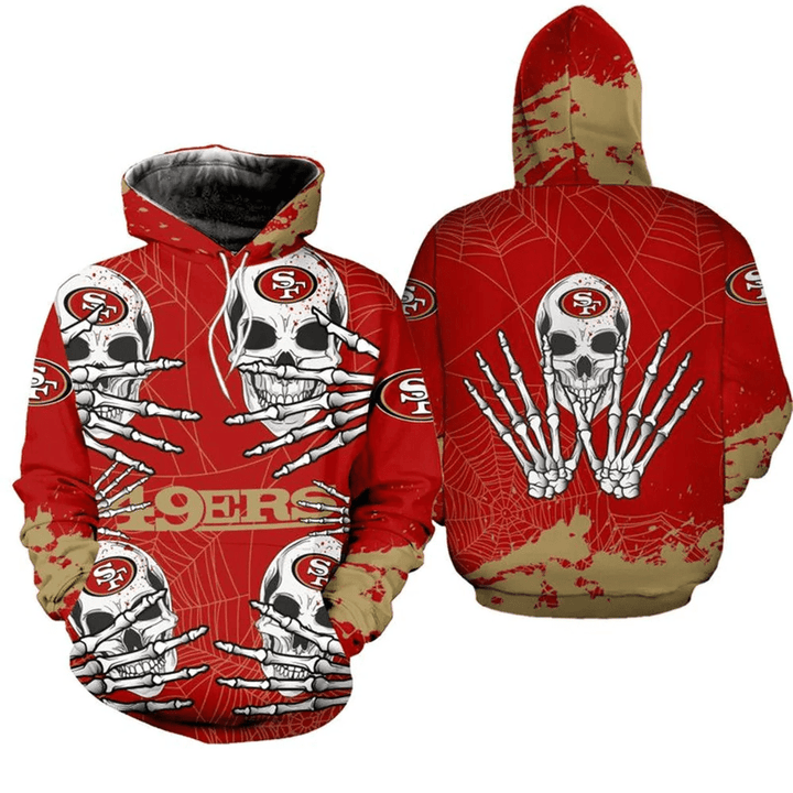 San Francisco 49Ers Hoodie Skull For Halloween Graphic - NFL