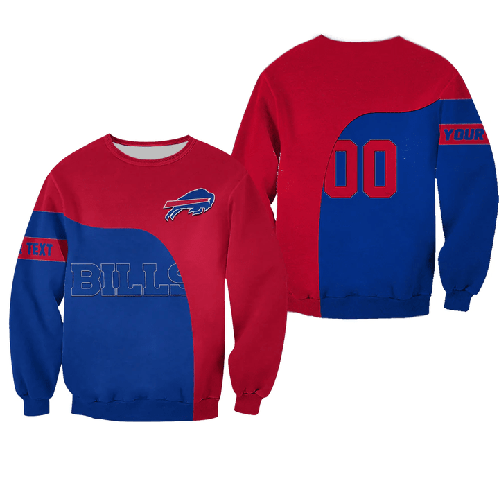 Buffalo Bills Sweatshirt Curve Style Custom- NFL