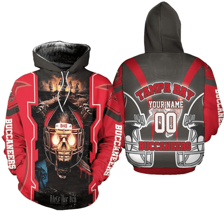 Tampa Bay Buccaneers Fire Skull Raised The Red Nfc South Champions Super Bowl 2021 Personalized Hoodie