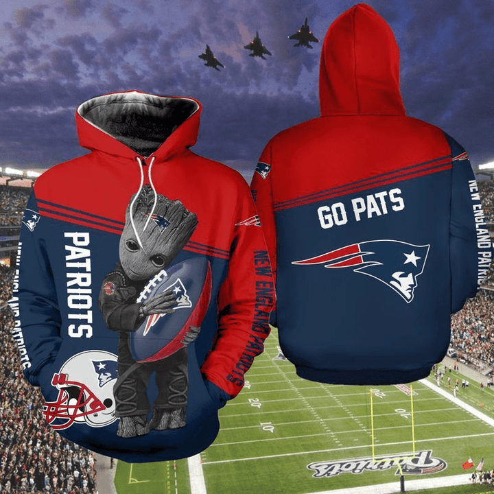 Nfl New England Patriots Groot 3D Hoodie For Men For Women All Over Printed Hoodie TNT-00494-AUH