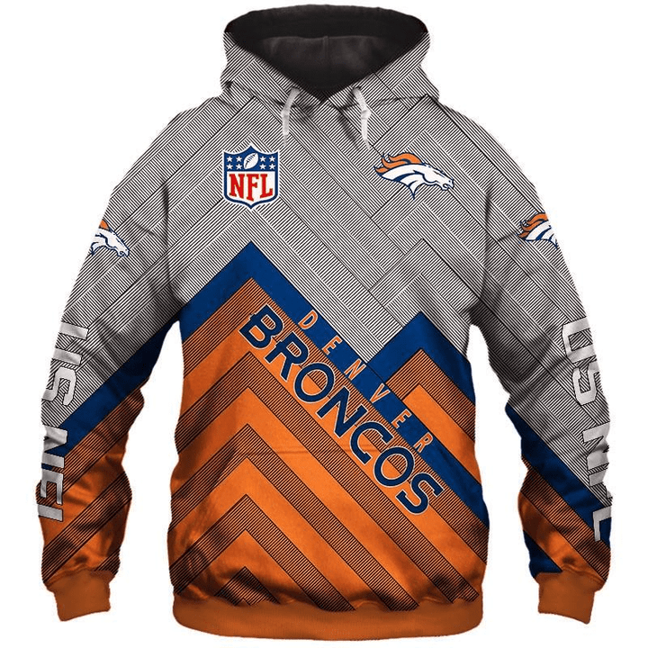 Men's Denver Broncos Hoodies 3D Sweatshirt Long Sleeve