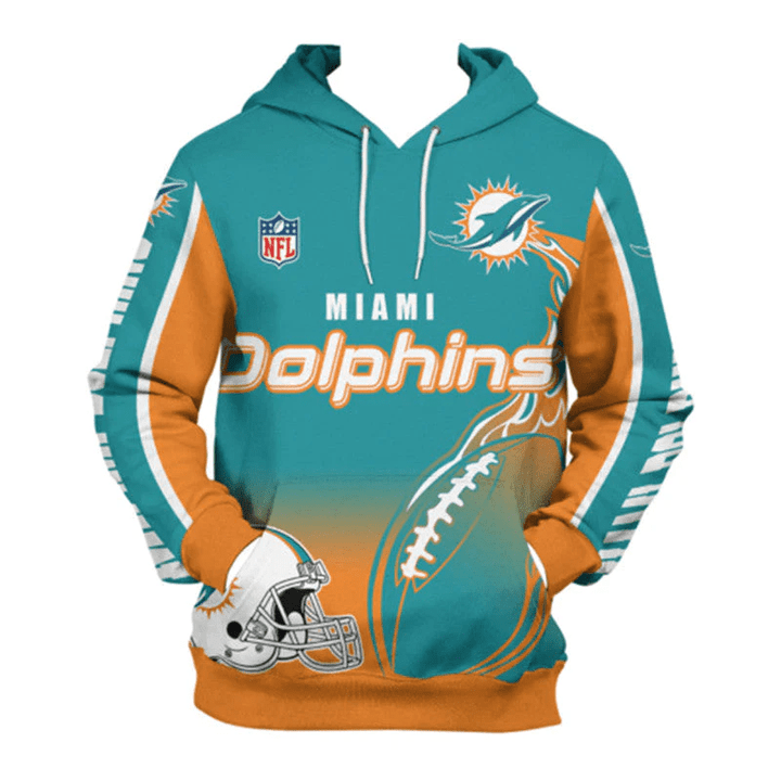 Miami Dolphins Hoodies Custom Flame Balls Graphic Gift For Men - NFL