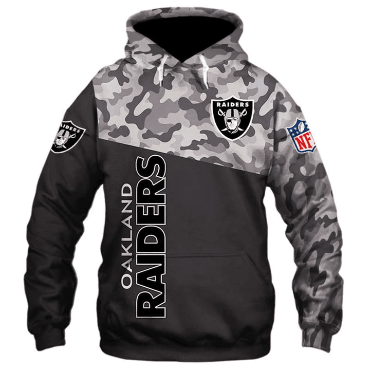 Oakland Raiders Hoodies Mens 3D Sweatshirt Pullover Military Hoodies
