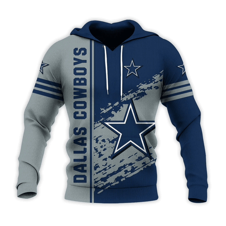 Dallas Cowboys Quarter Style Print 3D Hoodie