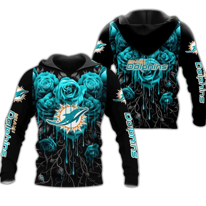 NFL Miami Dolphins Hoodie Floral All Over Print
