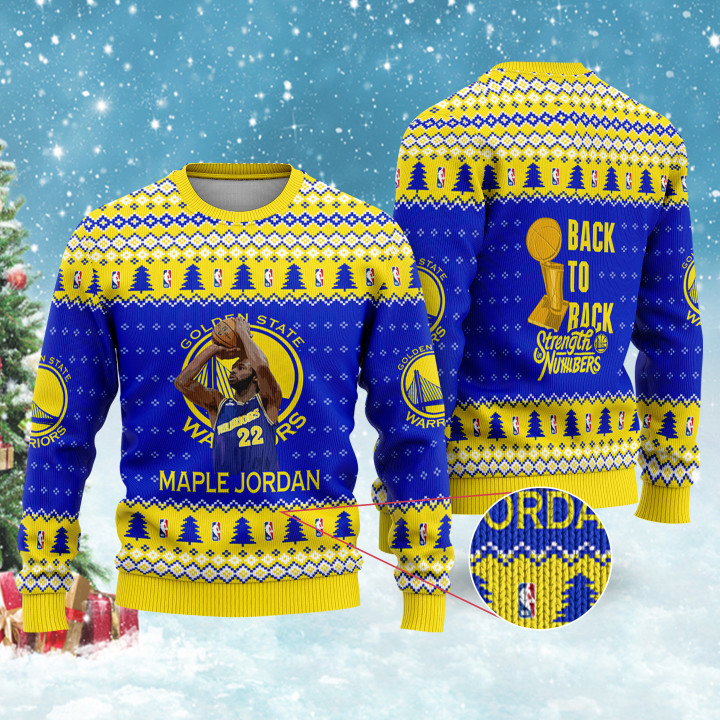 Andrew Wiggins Golden States Warriors NBA Back To Back Print Christmas Sweater