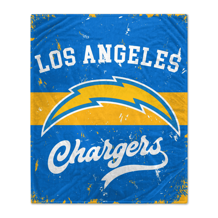 Los Angeles Chargers  Retro Stripe Flannel Fleece Blanket