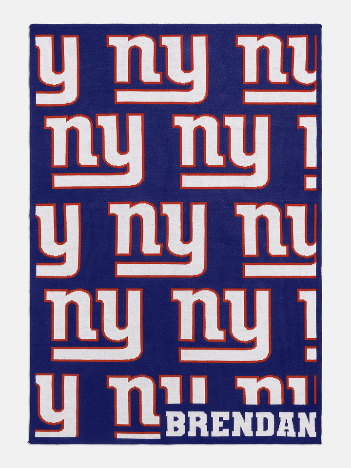 New York Giants NFL Custom Blanket: Navy All Over Print