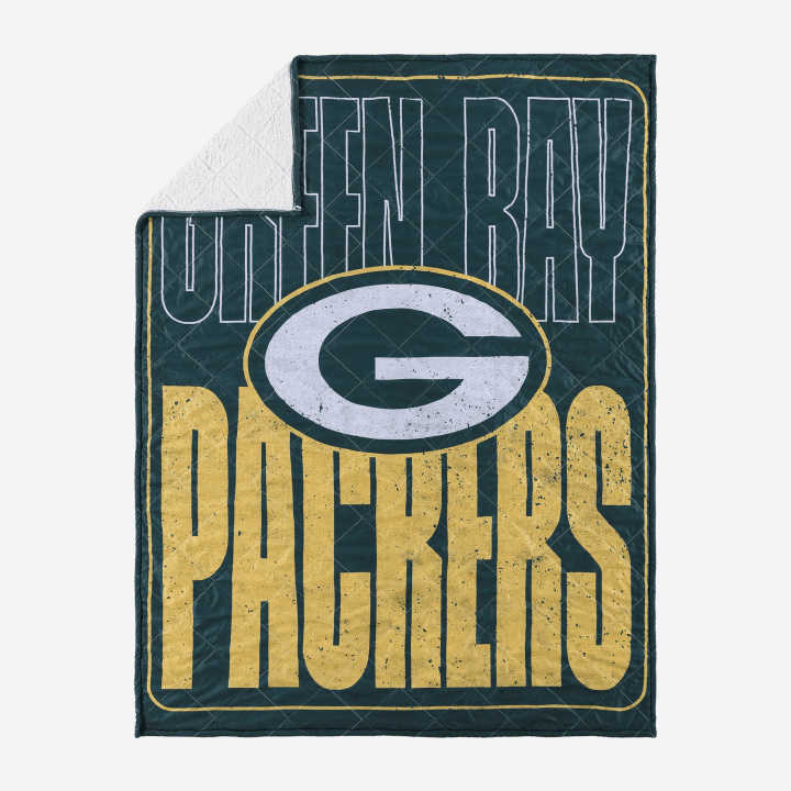 Green Bay Packers Big Game Sherpa Lined Throw Blanket