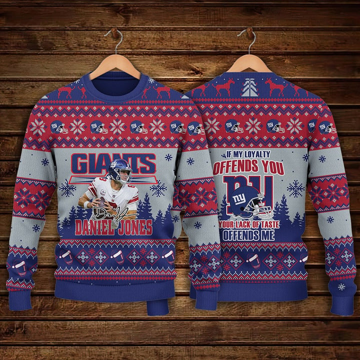 Daniel Jones New York Giants Your Lack Of Taste Offends Me NFL Print Christmas Sweater