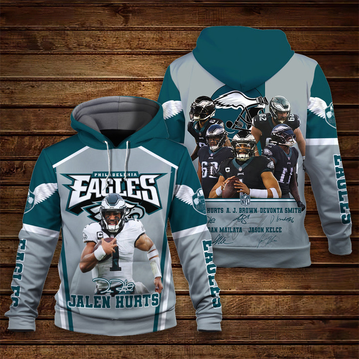 Philadelphia Eagles Jalen Hurt NFL Print 3D Hoodie