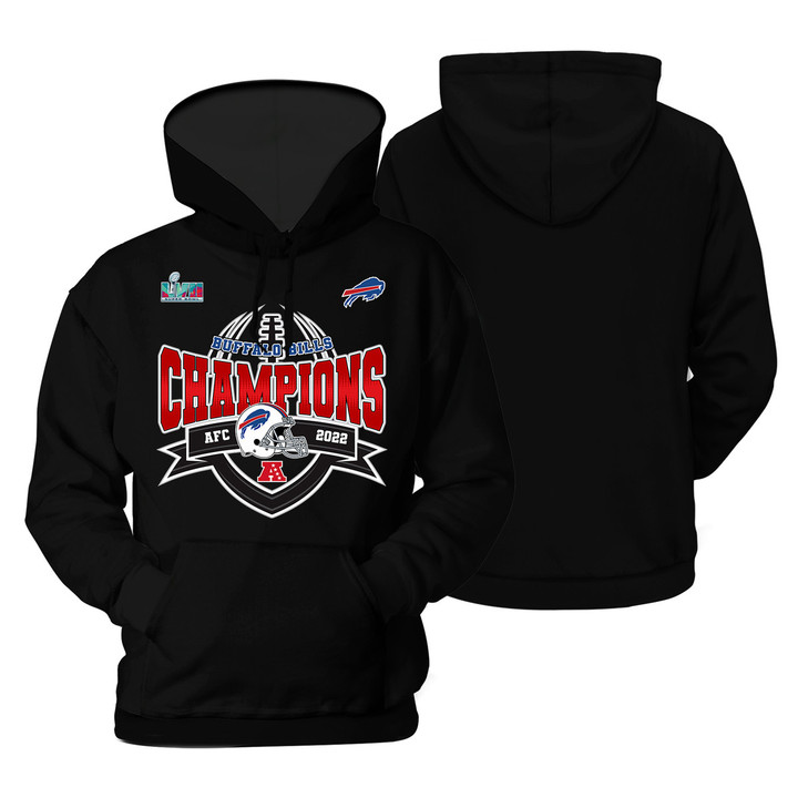 Deliver 7-10 Business Days Buffalo Bills Champions On Black Background Print 2D Hoodie