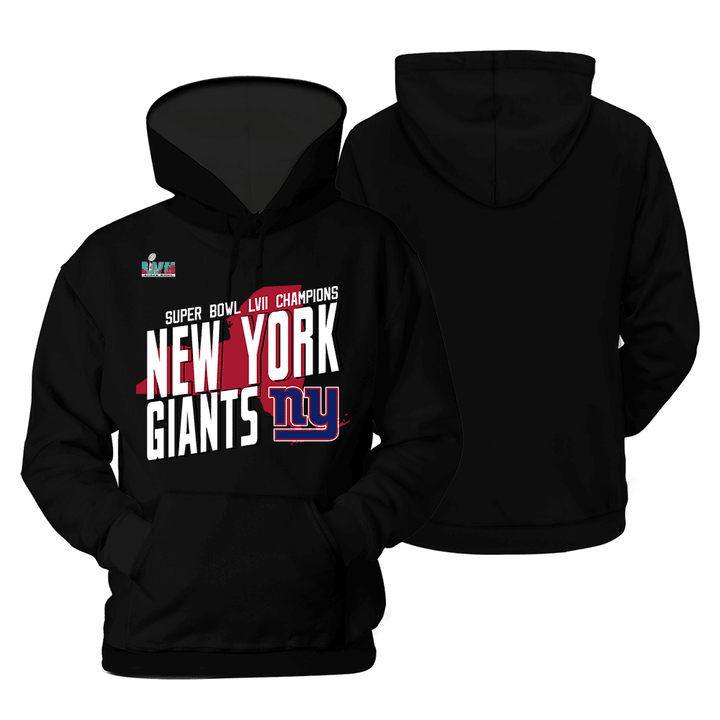 Deliver 7-10 Business Days New York Giants Super Bowl Map Print 2D Hoodie