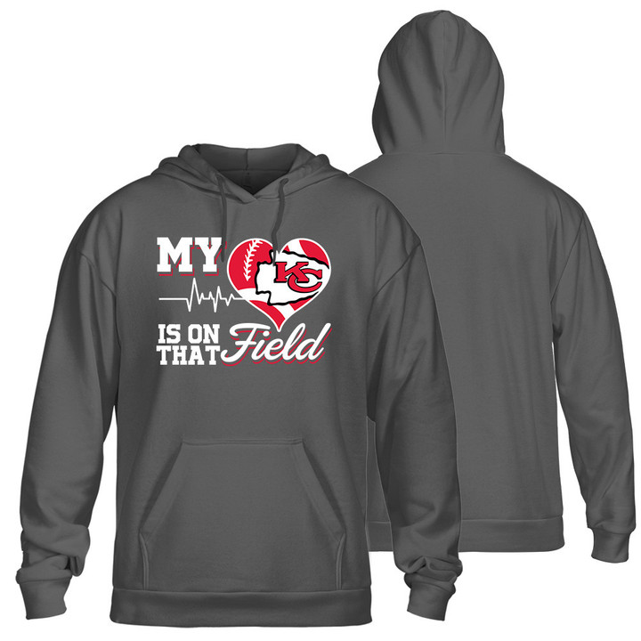 Kansas City Chiefs My Heart Is On That Field SuperBowl Print 2D Hoodie
