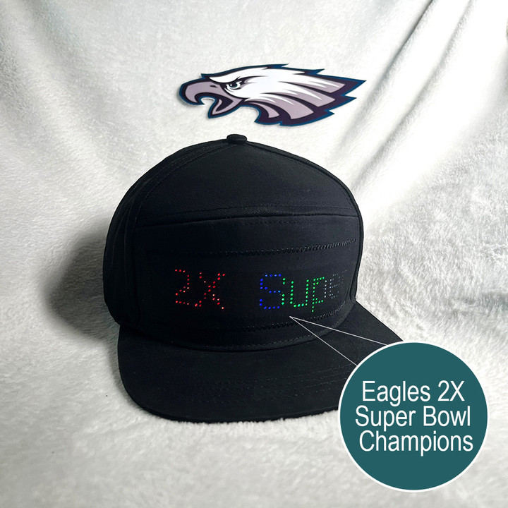 Philadelphia Eagles 2x Super Bowl Led Baseball Hat Cap 2023 Champions