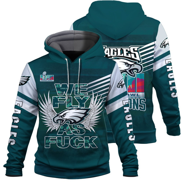 Fly Eagles Fly Super Bowl LVII Champions Print 3D Hoodie
