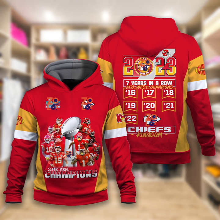 Kansas City Chiefs Super Bowl LVII NFL Print 3D Hoodie
