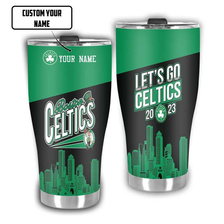 Boston Celtics City Custom Name Print Tumbler