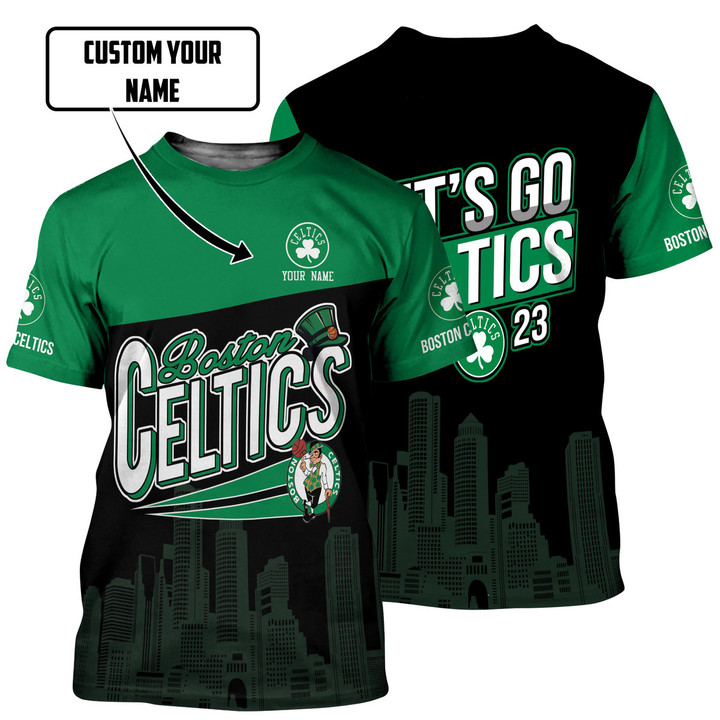 Boston Celtics City Personalized Name 3D T-Shirts Gift For Fan