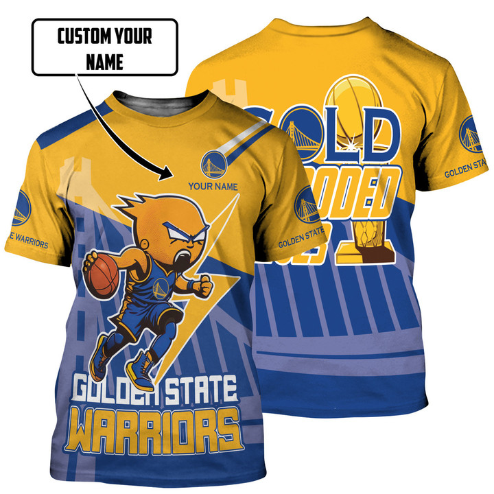 Golden State Warrior Mascot Thunder Personalized Name 3D T-Shirts Gift For Fan