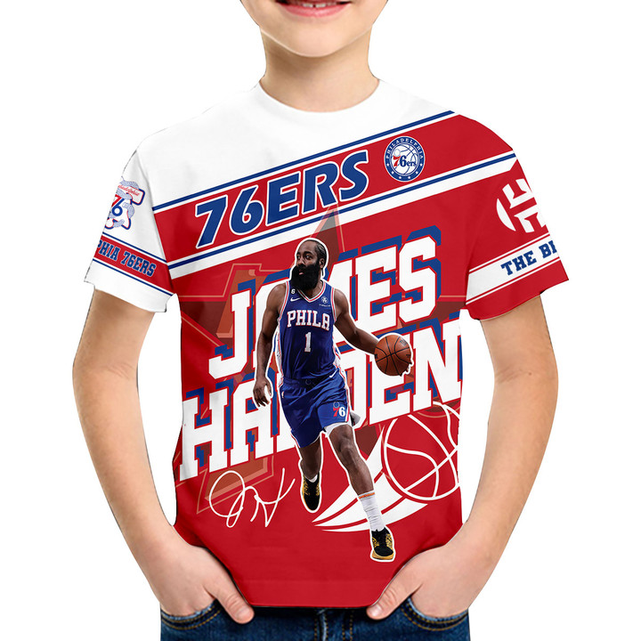 James Harden Art Philadelphia 76ers Personalized Name 3D T-Shirt Gift For Fan
