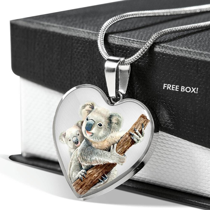Heart Pendant Necklace Koala Love