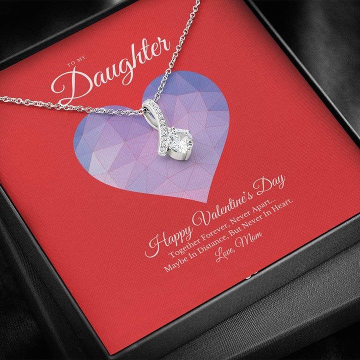 Happy Valentine's Day Together Forever Alluring Beauty Necklace Mom Gift For Daughter