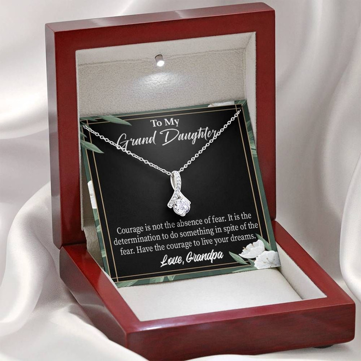 Message Card Alluring Beauty Necklace Grandpa Gift For Granddaughter Live Your Dreams