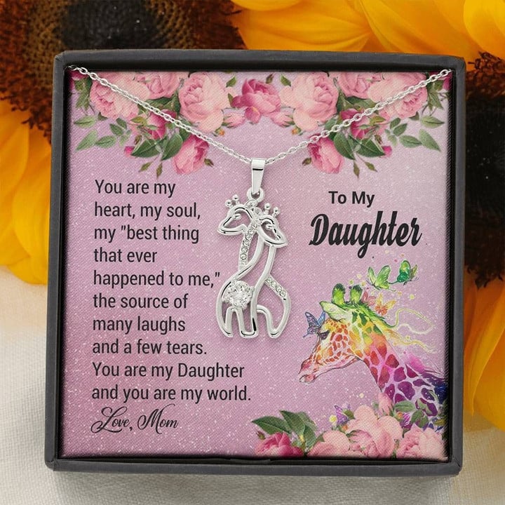 You Are My Best Thing Giraffe Couple Necklace Mom Gift For Daughter