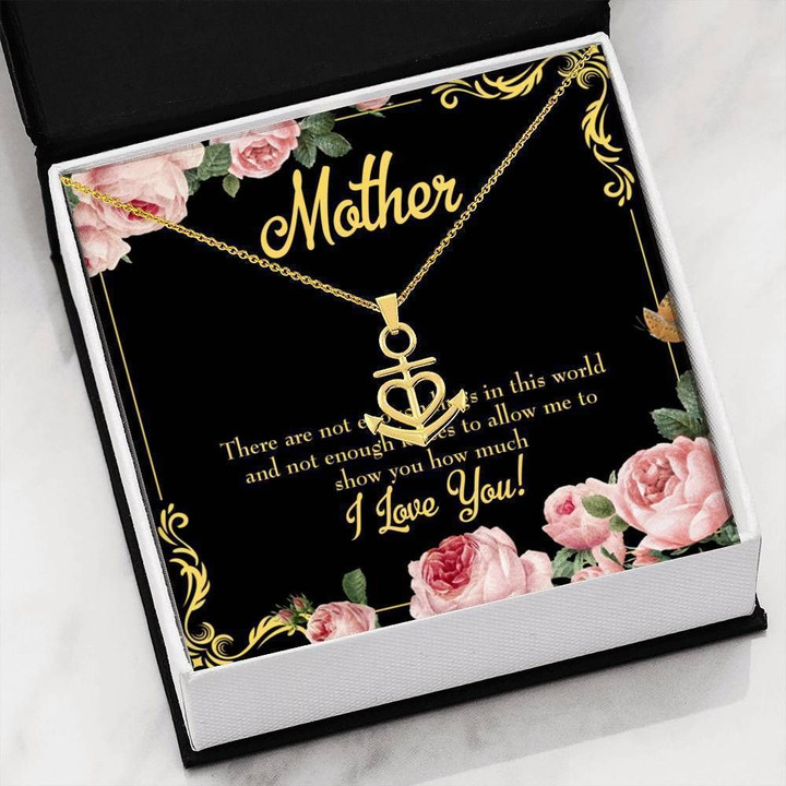 Meaningful Gift For Mother Hugs And Kisses Anchor Necklace