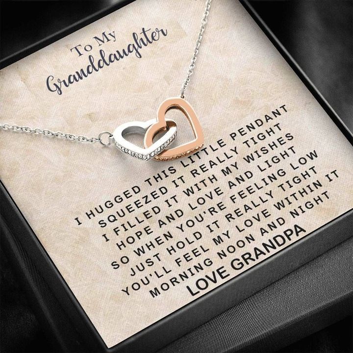 Interlocking Hearts Necklace Grandpa Gift For Granddaughter Morning Noon And Night