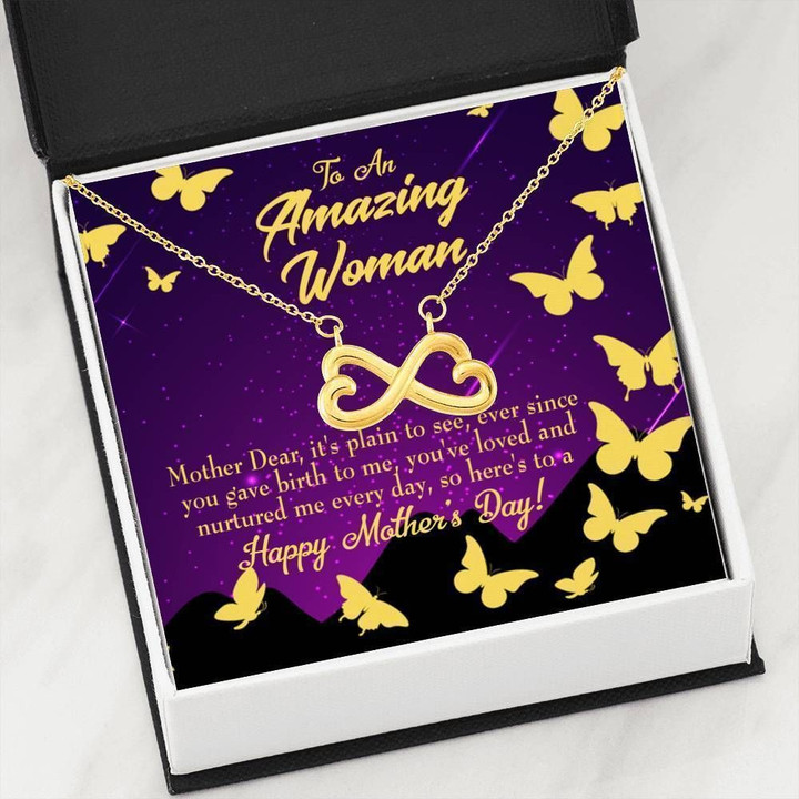 You Gave Birth To Me Infinity Heart Necklace Gift For Wife