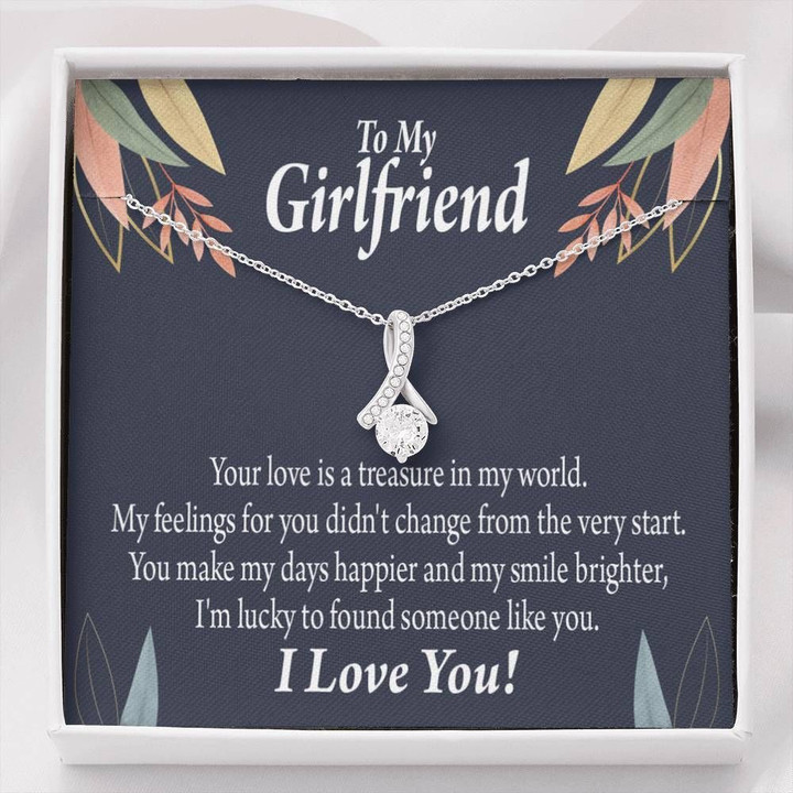 Message Card Alluring Beauty Necklace Gift For Girlfriend You Are My Treasure