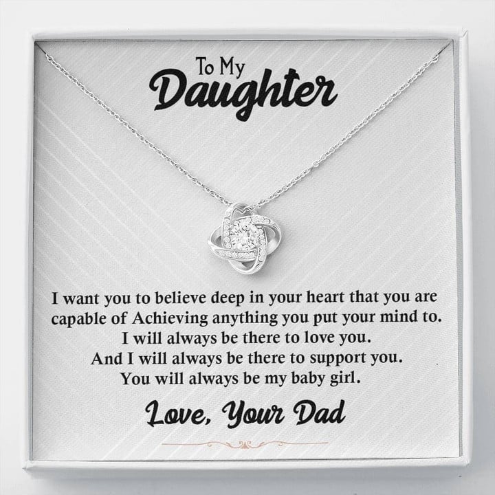 Love Knot Necklace Gift For Daughter Always Be My Baby Girl