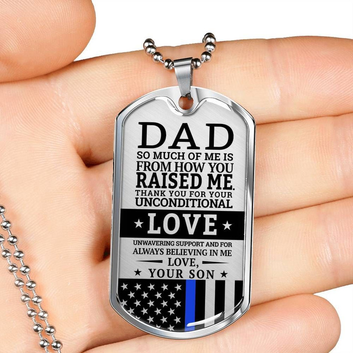 Son Gift For Usa Dad Dog Tag Necklace Thank For Your Unconditional Love