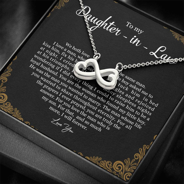 Thank For Loving My Son Infinity Heart Necklace Gift For Daughter In Law